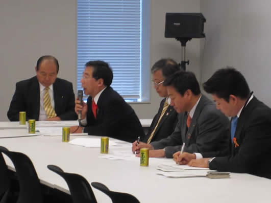 「地域主権調査会」で発言する大橋会長 「地域主権調査会」で発言する大橋会長